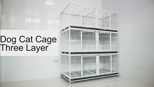PAWS ASIA China Manufacturers Galvanized Steel Pipe Enclosures Large Commercial Pet Breeding Cat Cage 3 Layer