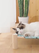PAWS ASIA Wholesale Custom Waterproof Pet Square Elevated Luxury Removable Cute Cat Bed Wood Legs Frame