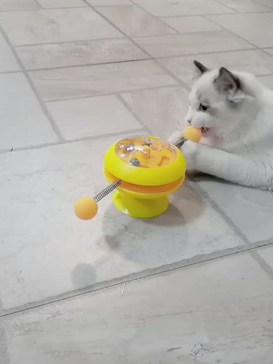 PAWS ASIA Factory Dropshipping Tease Amusing Eco Friendly Automatic Interactive  Suction Cup Cat Toy With Catnip