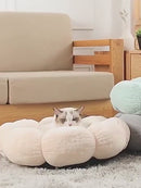 PAWS ASIA Suppliers Wholesale Novelty Fluffy Cotton Outdoor Large Round Easy Clean Deluxe Cushion Bed Pet Dog Cat