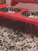 PAWS ASIA Factory Melamine Luxury Unique Stainless Steel Double Dog Bowl With Stand Pet Feeding