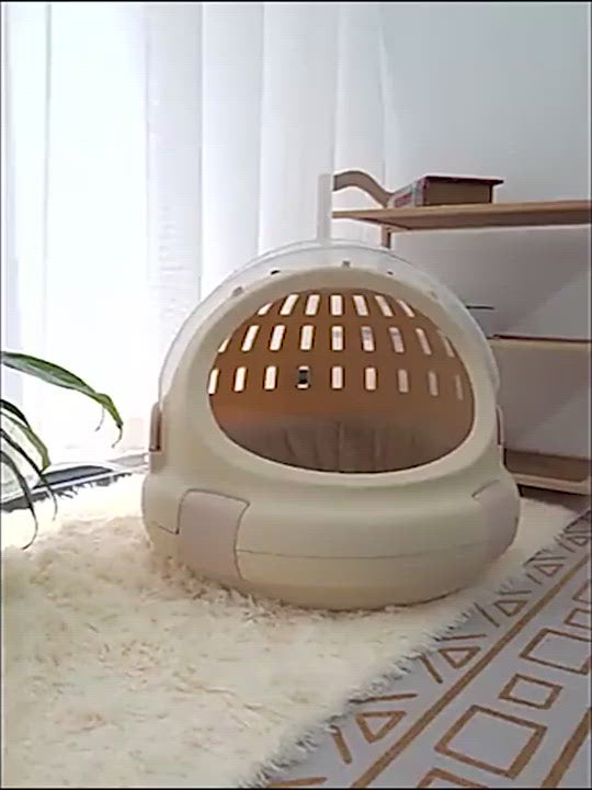 PAWS ASIA Supplier Plastic Potable Multifunctional Outdoor Transport Cat Carrier With Mat