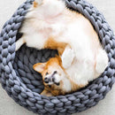 PAWS ASIA AliExpress Best Sell Cotton Tube Hand Woven Washable Round Comfy Soft Foldable Dog Beds Cat4