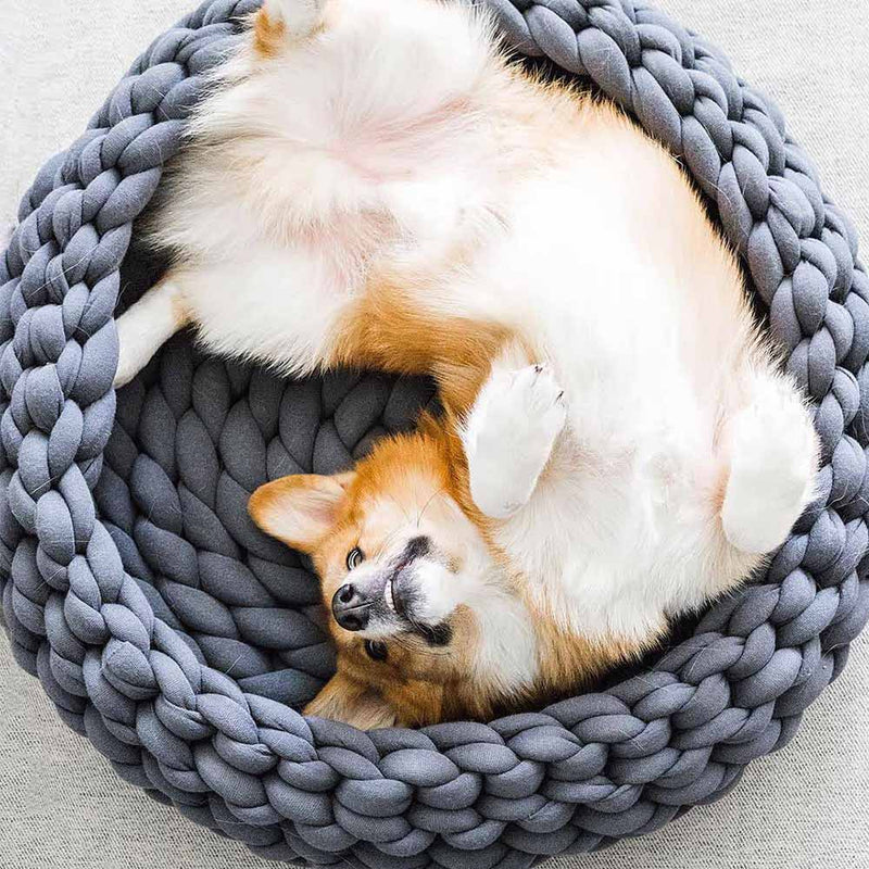 PAWS ASIA AliExpress Best Sell Cotton Tube Hand Woven Washable Round Comfy Soft Foldable Dog Beds Cat4