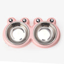 PAWS ASIA Suppliers Portable Stainless Steel Cute Double Small Dog Bowl Cat Food Water Feeding
