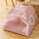 PAWS ASIA Wholesale Indoor Luxury Princess Trendy Foldable Washable Cat Bed Tent Small Dog Bed