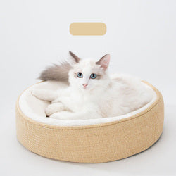 PAWS ASIA Factory Soft Chunky Cute Furcozy Round Memory Foam Cat Bed Mat