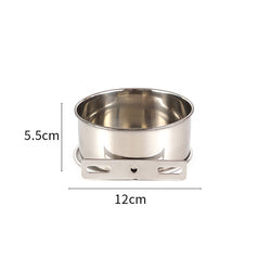PAWS ASIA Factory Stainless Steel Height Adjustable Portable Pet Travel Transport Feeding Fixed Hanging Dog Bowl