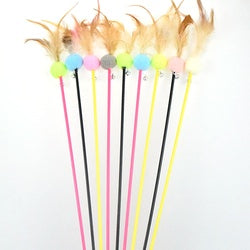 PAWS ASIA Suppliers Plastic Fancy Hot Stylish Indestructable Feather Toy Cat With Bell
