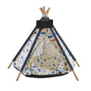 PAWS ASIA Manufacturers Luxury Design Wood Frame Foldable Dog Bed Tent Kennel Cat Teepee