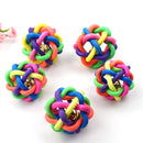 PAWS ASIA Factory Plastic Little Bite Resistant Elasticity Ball Cat Dog Toy With Bell