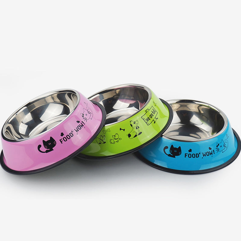 PAWS ASIA Suppliers Stainless Steel Multi Color Custom Print Pet Feeder
