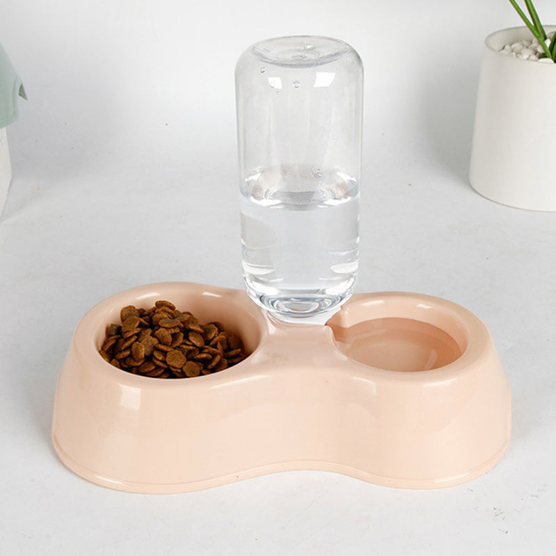 PAWS ASIA Wholesale Plastic 2 In 1 Water Bottle Double Dog Bowl Cat Eating Drinking