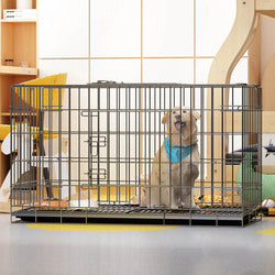 PAWS ASIA Wholesale Stackable Transport Large Steel Dog Cage Plastic Tray Chicken Rabbit House