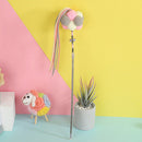 PAWS ASIA Manufacturers Plastic Colorful Tassel Interactive Teaser Cat Toy Wand With Bell