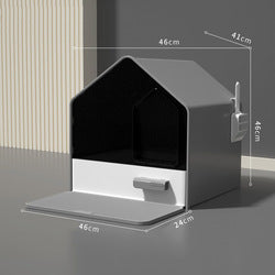 PAWS ASIA Suppliers New High Quality Modern Large Closed Splash Proof Luxury Drawer Type Cat Litter Box Toilet