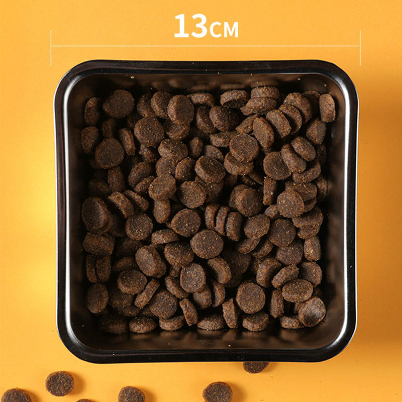 PAWS ASIA Factory Stainless Steel Rectangular Separate Luxury Feeding Portable Dog Bowl