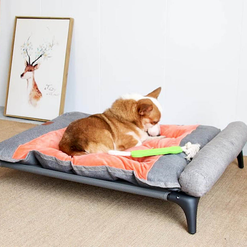 PAWS ASIA Factory Steel Framed Outdoor Travel Anti Slip Washable Elevated Camp Cooling Dog Bed Pet Cot
