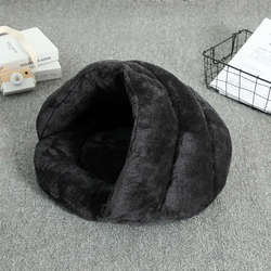 PAWS ASIA Suppliers Custom Modern Luxury Soft Plush Removable Half Enclosed Novelty Cute Round Calming Cat Bed Sofa
