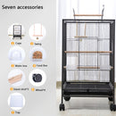 PAWS ASIA Chinese Factory Metal White Parrot Macaw Open Top Breeding Big Bird Cage With Tray Aviary