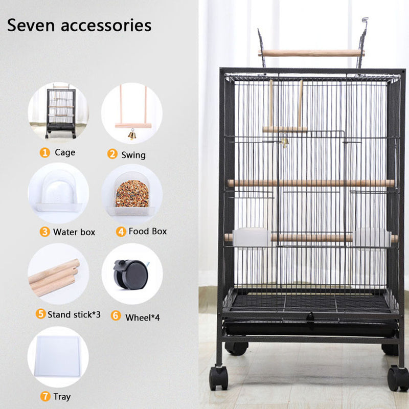 PAWS ASIA Chinese Factory Metal White Parrot Macaw Open Top Breeding Big Bird Cage With Tray Aviary