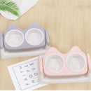 PAWS ASIA Wholesale Eco Friendly Plastic Pet Elevated Adjustable Feeding Double Tilted Cat Bowl