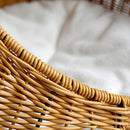 PAWS ASIA Factory Handmade Woven Rattan Half Enclosed Breathable Small Dog Bed Cat