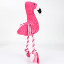 PAWS ASIA Suppliers Fashion Pink Corduroy Stuffed Squeaky Super Chewer Flamingo Dog Toy