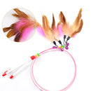 PAWS ASIA Wholesale High Quality Steel Wire Interactive Bells Feather Funny Cat Toy Teaser Wand