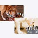 PAWS ASIA Wholesale High Quality Printed Portable Non Slip Large Stainless Steel Dog Food Bowls