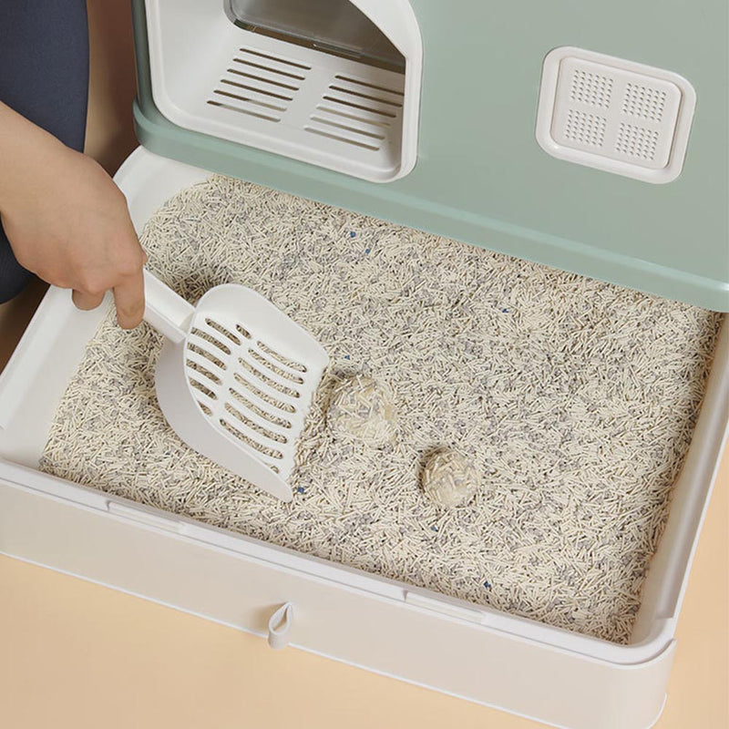 PAWS ASIA Wholesale Square Pet Toilet Cute Big Closed Splash Proof Drawer Type Cat Litter Box