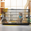 PAWS ASIA Wholesale Stackable Transport Large Steel Dog Cage Plastic Tray Chicken Rabbit House
