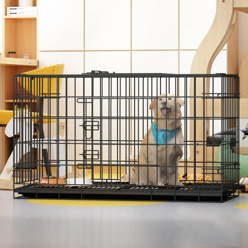 PAWS ASIA Wholesale Stackable Transport Large Steel Dog Cage Plastic Tray Chicken Rabbit House