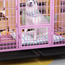 PAWS ASIA Suppliers Pet Carrying Large Dog Cages Metal Kennels With Wheels And Trays