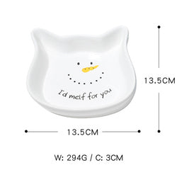 PAWS ASIA Wholesale Christmas Cute Round Ceramic Cat Bowl Dog Feed Food And Water