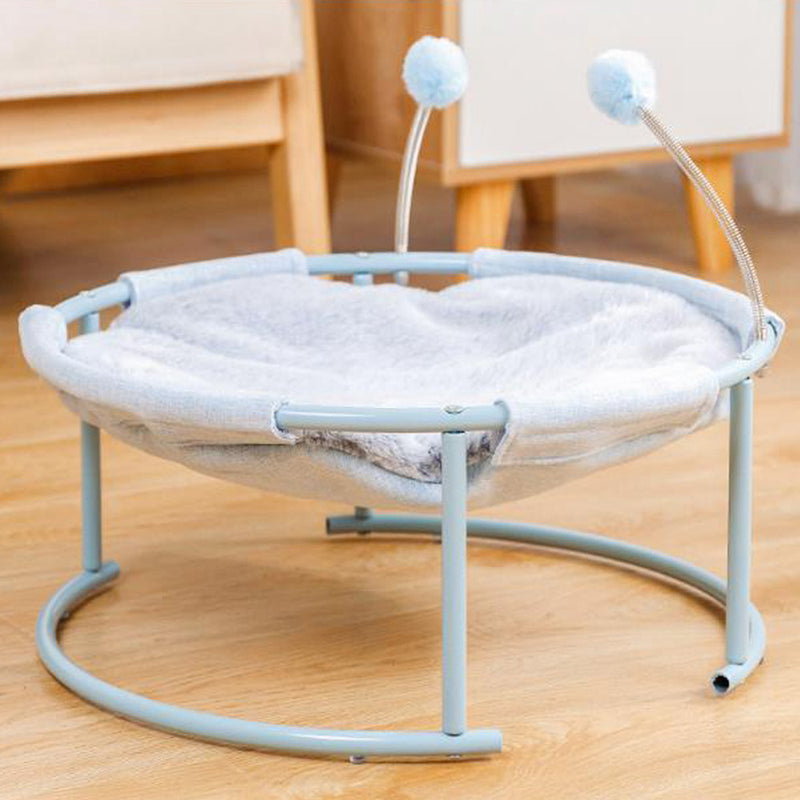PAWS ASIA Dropshipping lazada Popular Modern Luxury Elevated Removable Cute Round Plush Blanket Bed For Cats With Wand