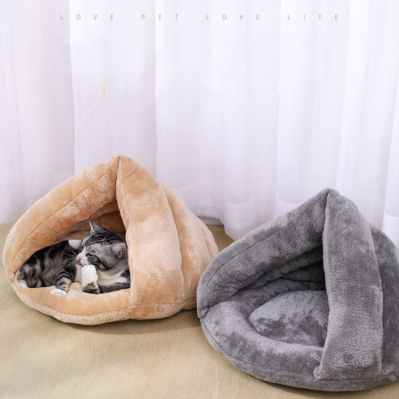PAWS ASIA Suppliers Custom Modern Luxury Soft Plush Removable Half Enclosed Novelty Cute Round Calming Cat Bed Sofa