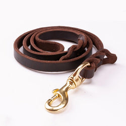 PAWS ASIA Manufacturers Brown Luxury Pure Leather Heavy Duty Dog Leash For Large Dog