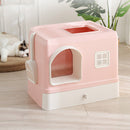 PAWS ASIA Wholesale Square Pet Toilet Cute Big Closed Splash Proof Drawer Type Cat Litter Box