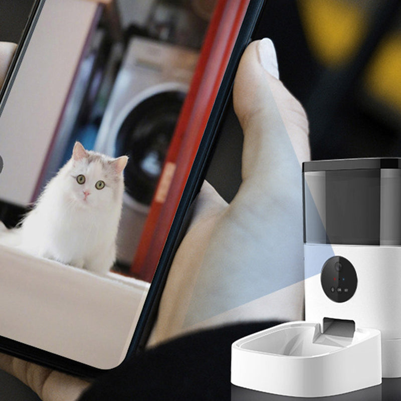 PAWS ASIA Factory Dropshipping Durable Wifi 4L Phone App Remote Control  Voice Camera Smart Auto Pet Feeder Bowl