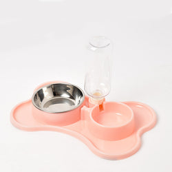 PAWS ASIA Wholesale Stainless Steel Double Pet Bowl With Water Bottle