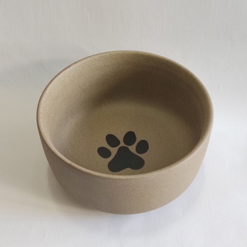 PAWS ASIA Wholesale Brown Ceramic Cute Drinking Food Feeding Unique Round Cat Bowl