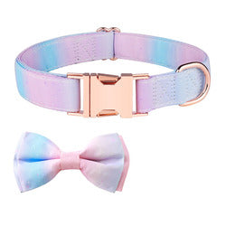 PAWS ASIA Manufacturers Western Style Luxury Colorful Pattern Removable Bow Tie Dog Collars