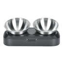 PAWS ASIA Supplier Stainless Steel Adjustable 15 Degree Tilted Raised Double Cat Bowl Dog