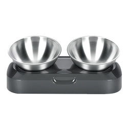PAWS ASIA Supplier Stainless Steel Adjustable 15 Degree Tilted Raised Double Cat Bowl Dog