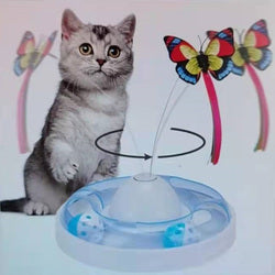 PAWS ASIA Suppliers Cute Electronic Automatic interactive Butterfly Cat Toy With Turntable