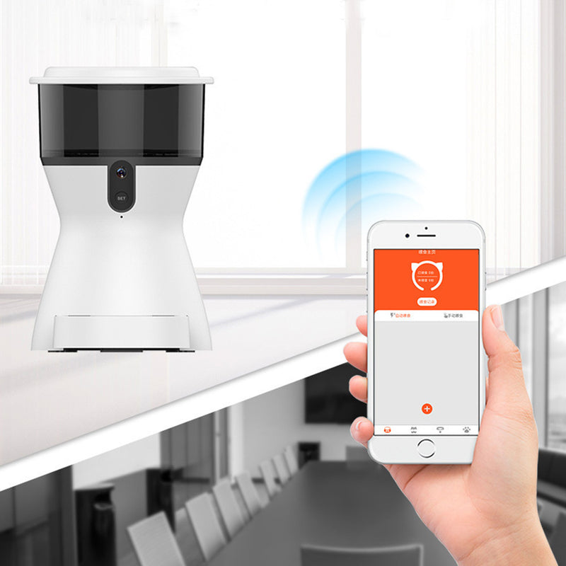 PAWS ASIA Manufacturers Popular ABS 4L Smart Timer Wifi  Camera Voice Interaction Automatic Slow Pet Feeder Dog Cat