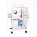 PAWS ASIA Chinese Factory Metal White Parrot Macaw Open Top Breeding Big Bird Cage With Tray Aviary