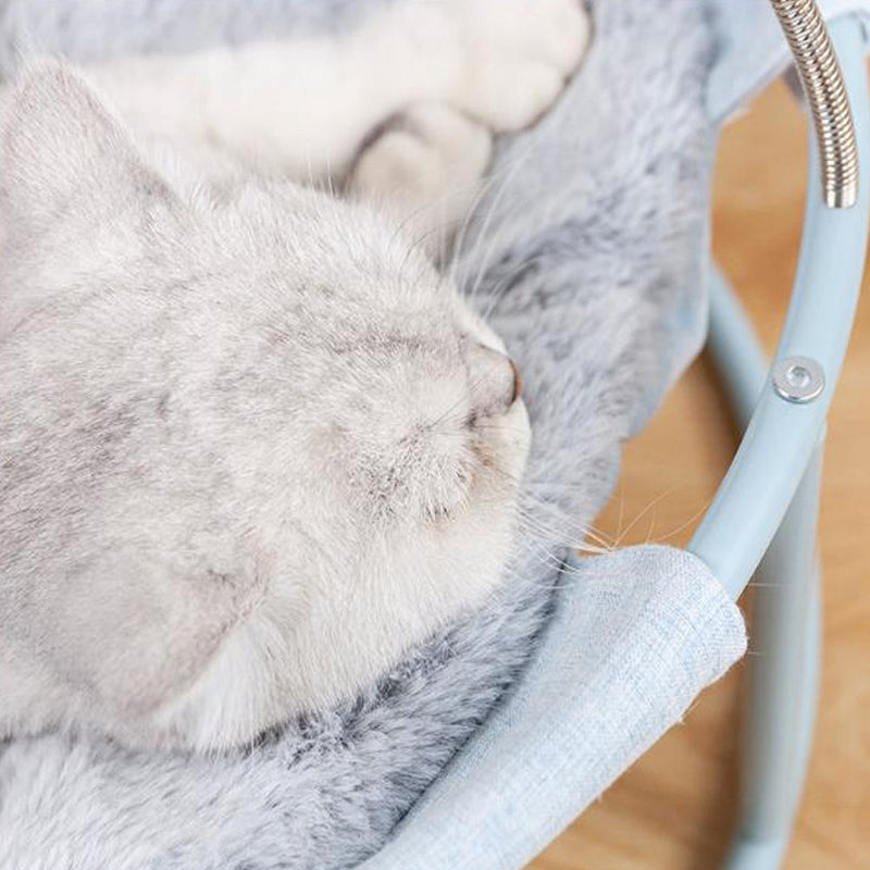 PAWS ASIA Dropshipping lazada Popular Modern Luxury Elevated Removable Cute Round Plush Blanket Bed For Cats With Wand