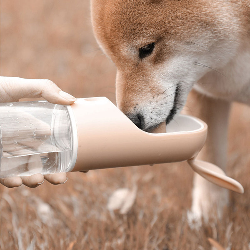 PAWS ASIA Factory Portable Travel Multi Use 2 In 1 Dog Food Pet Water Bottle For Drinking 400 ML
